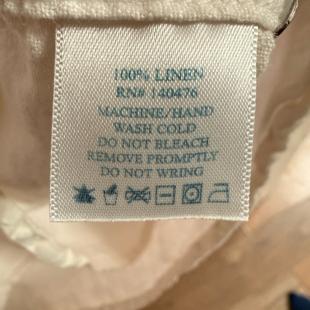 Faherty 100% Linen White Tunic Button Up Top in Size‎ Small - Picture 3 of 10